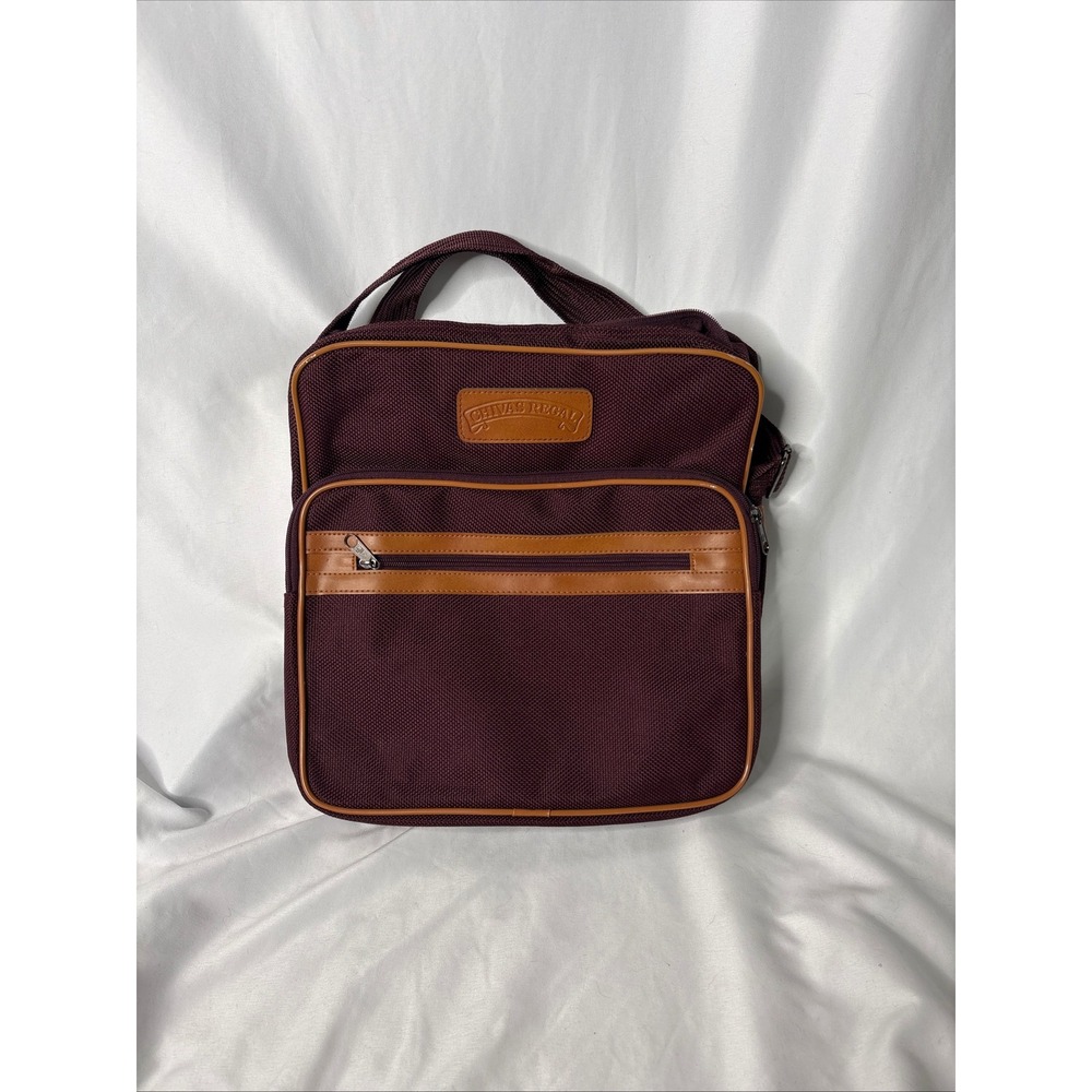 Vintage Chivas Regal Messenger Bag Burgundy Canvas Crossbody Shoulder Bag Retro‎
